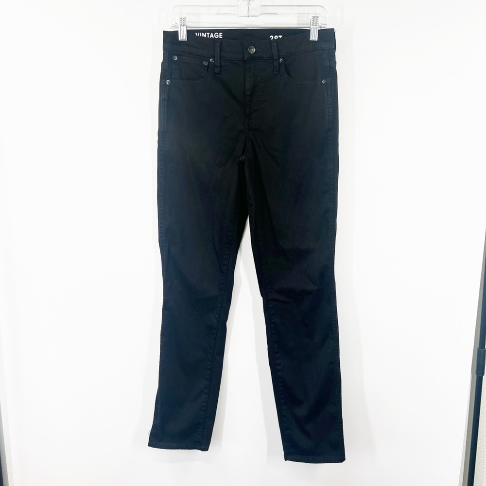 J. Crew Vintage Slim Straight Jeans in Black High Rise TALL
